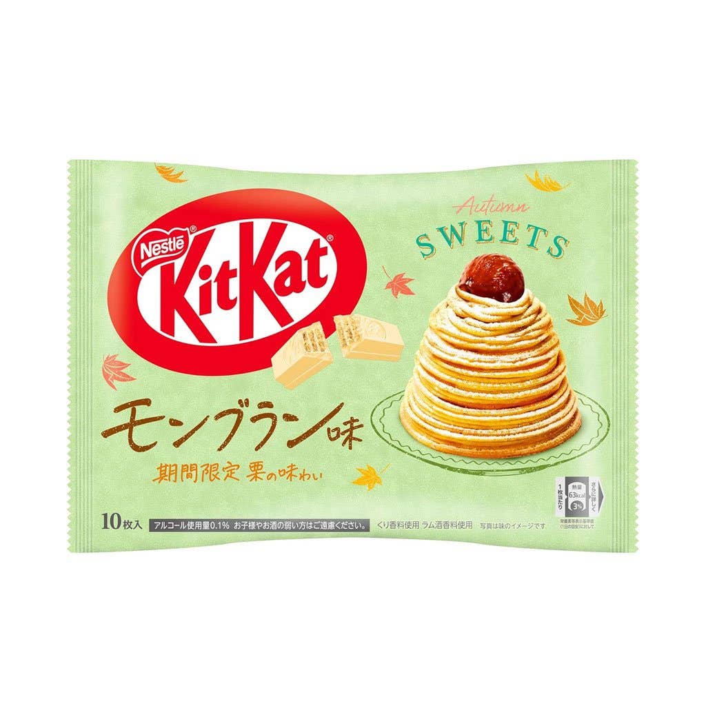 Kit Kat packaging with a dessert illustration on a white background