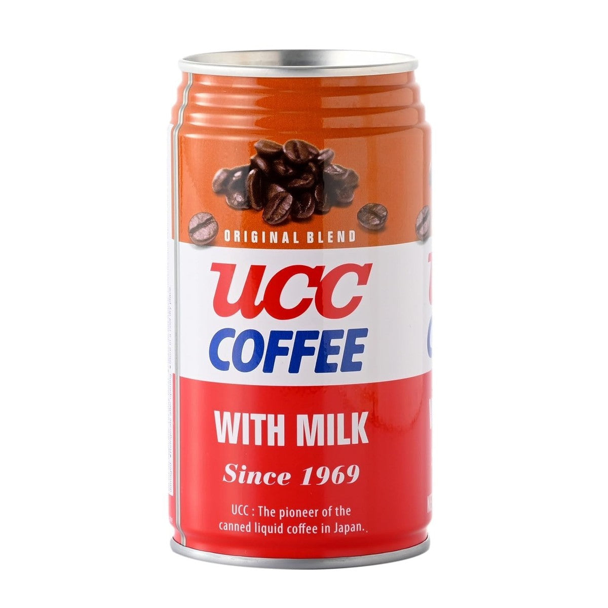 UCC Coffee with Milk can on a white background